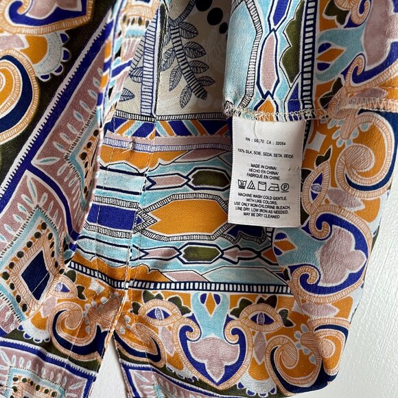 Maeve Anthropologie Sydney Silk Blouse Size 2 Button Down Floral Print Top XS - Picture 8 of 14